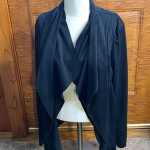 Philosophy | Black Faux Leather Layered Cardigan | Business Date Night Work NWT